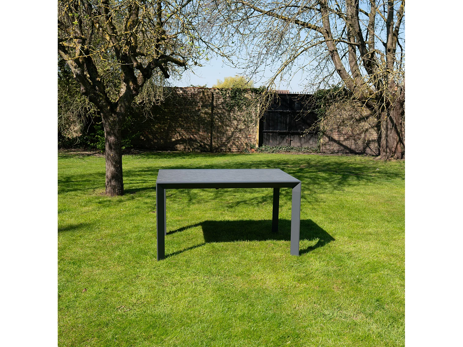 Table de jardin 6/10p en full aluminium Gris MODULO