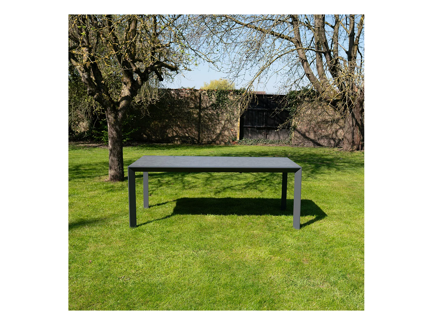 Table de jardin 8/12p en full aluminium Gris MODULO