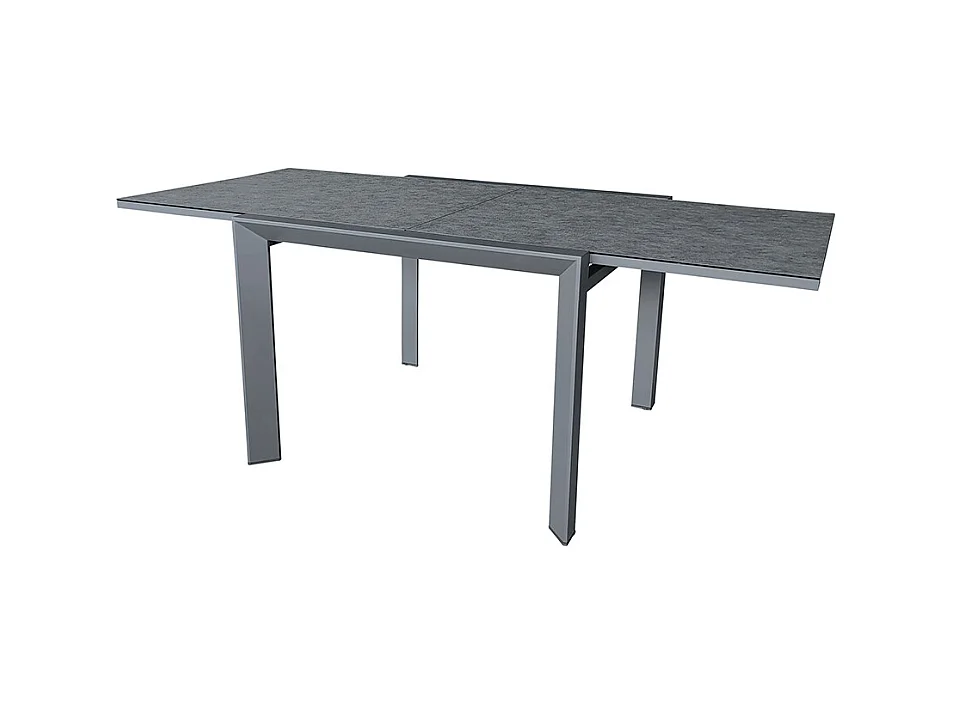 Table de jardin 4/8p en aluminium et plateau en verre Gris MODULO