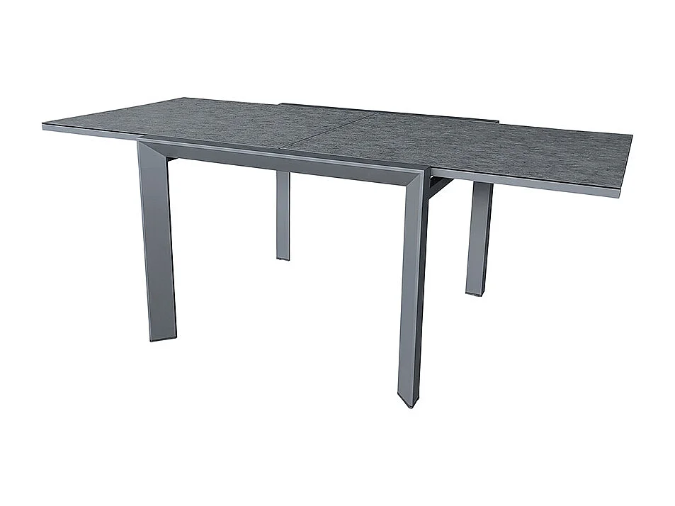 Table de jardin 4/8p en aluminium et plateau en verre Gris MODULO