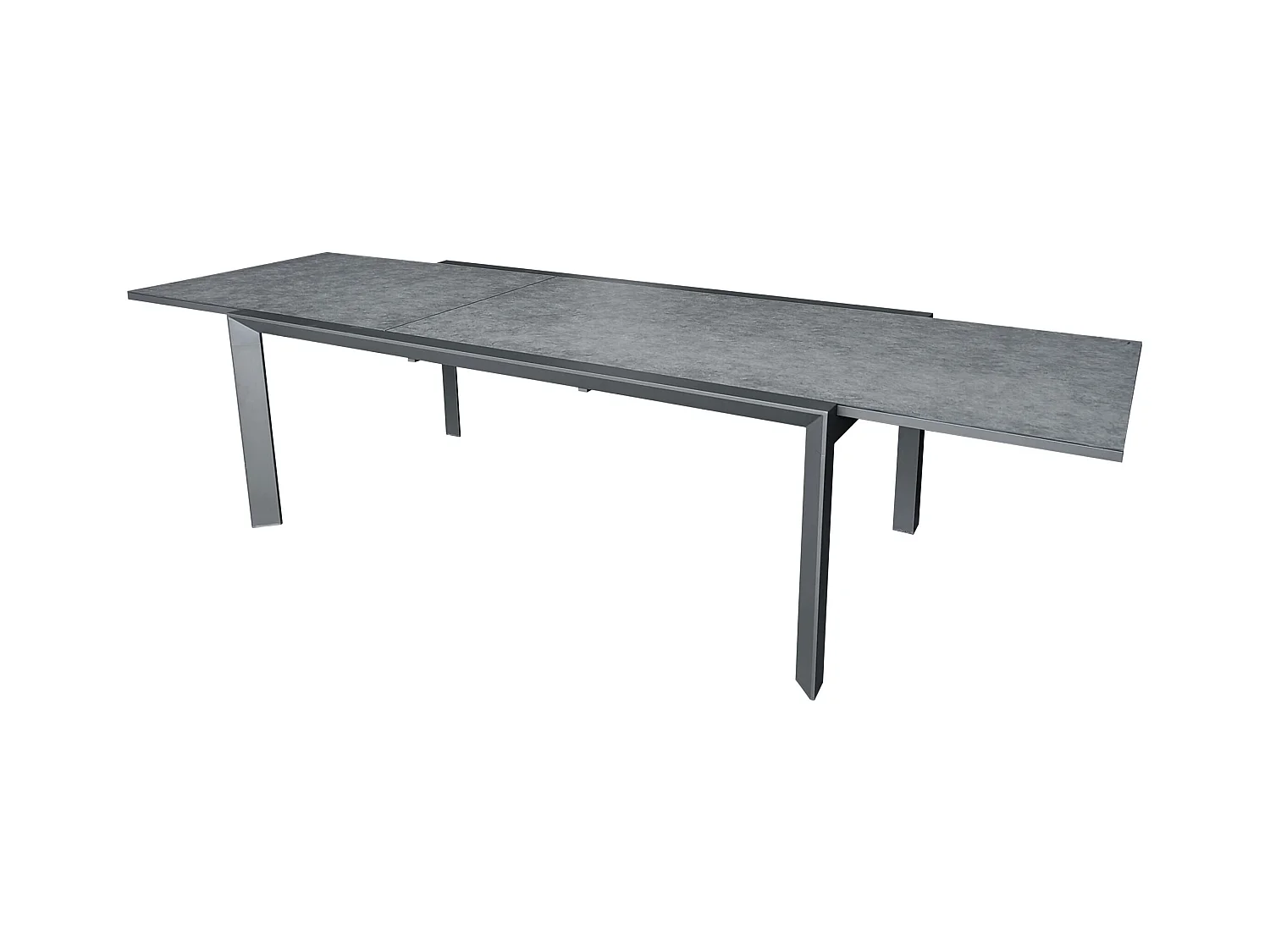 Table de jardin 8/12p en aluminium et plateau en verre Gris MODULO