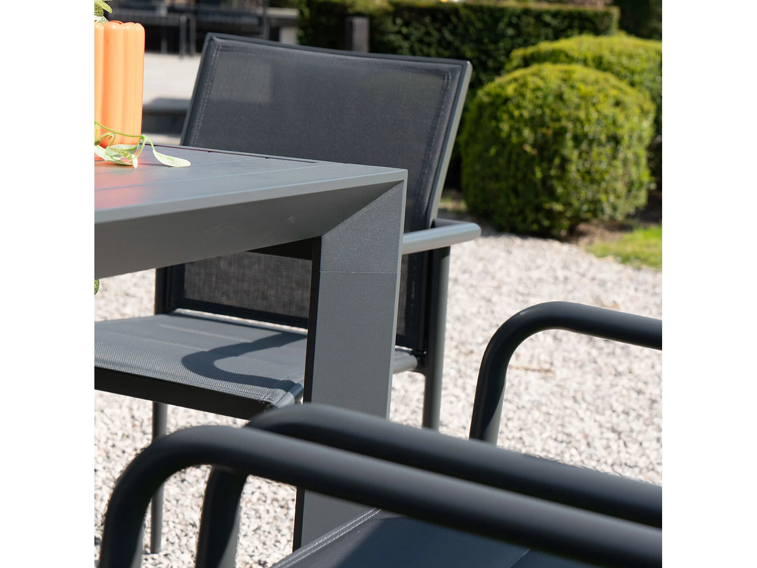 Ensemble 6/10p en full aluminium Gris avec 8 fauteuils MODULO