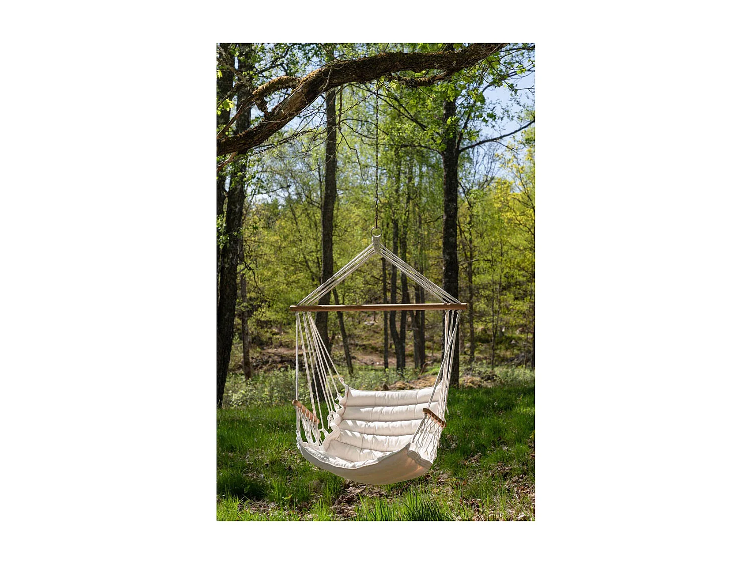 Tapaz hangend tuinstoel wit.