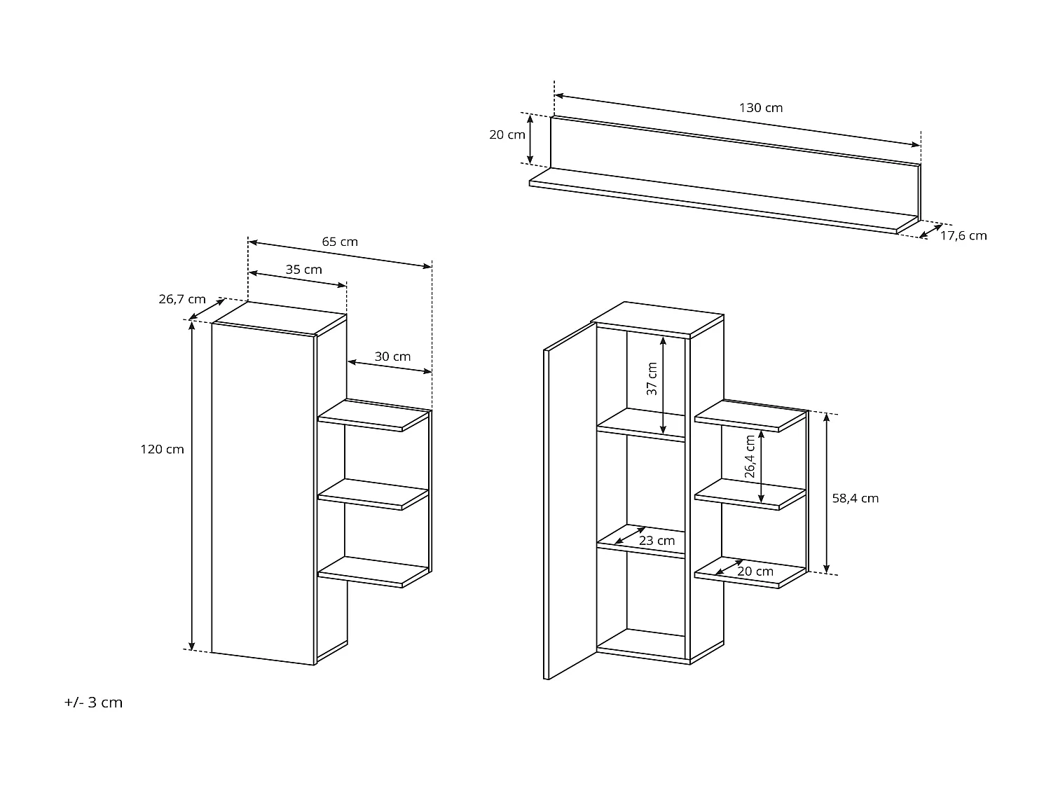 Parete attrezzata moderna rovere e antracite PALK1