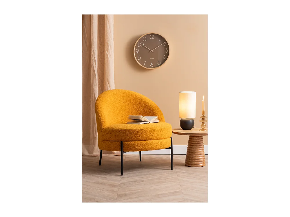Fauteuil Noble Teddy Curl - Jaune Ocre