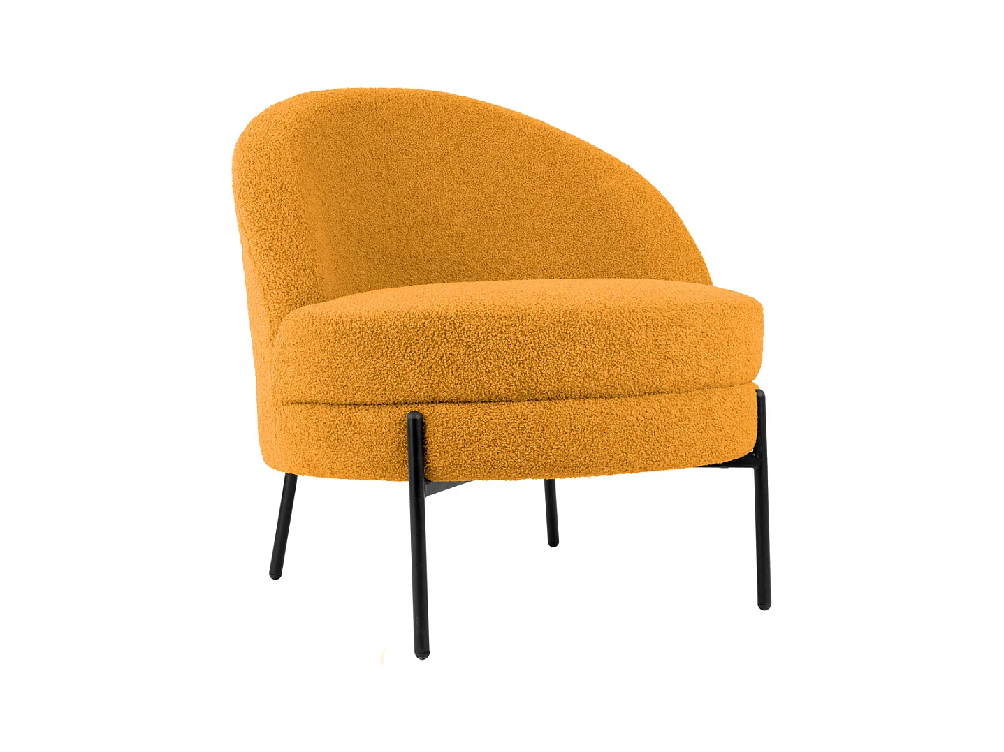 Fauteuil Noble Teddy Curl - Jaune Ocre