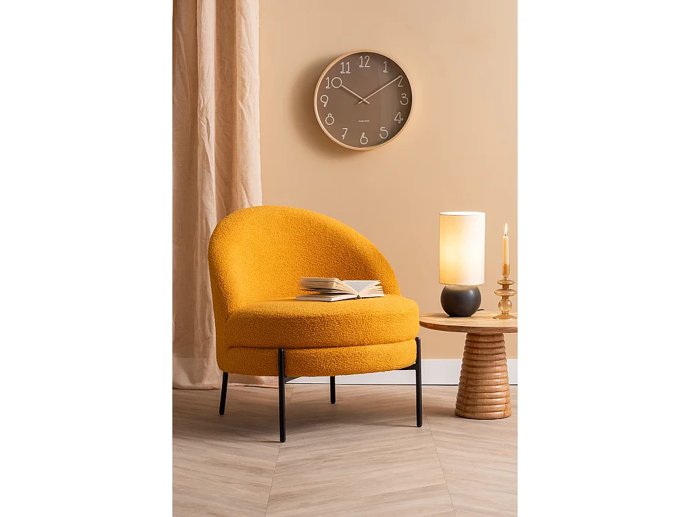 Fauteuil Noble Teddy Curl - Jaune Ocre