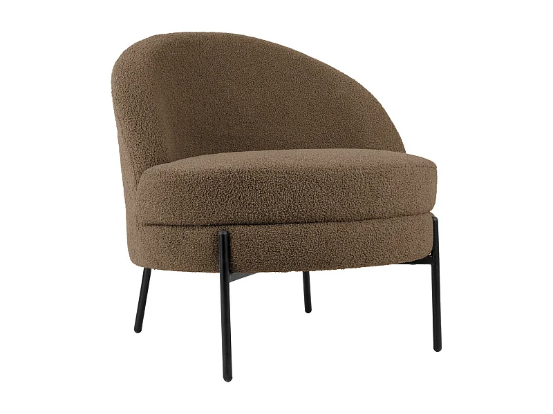 Fauteuil Noble Teddy Curl - Gris chaud