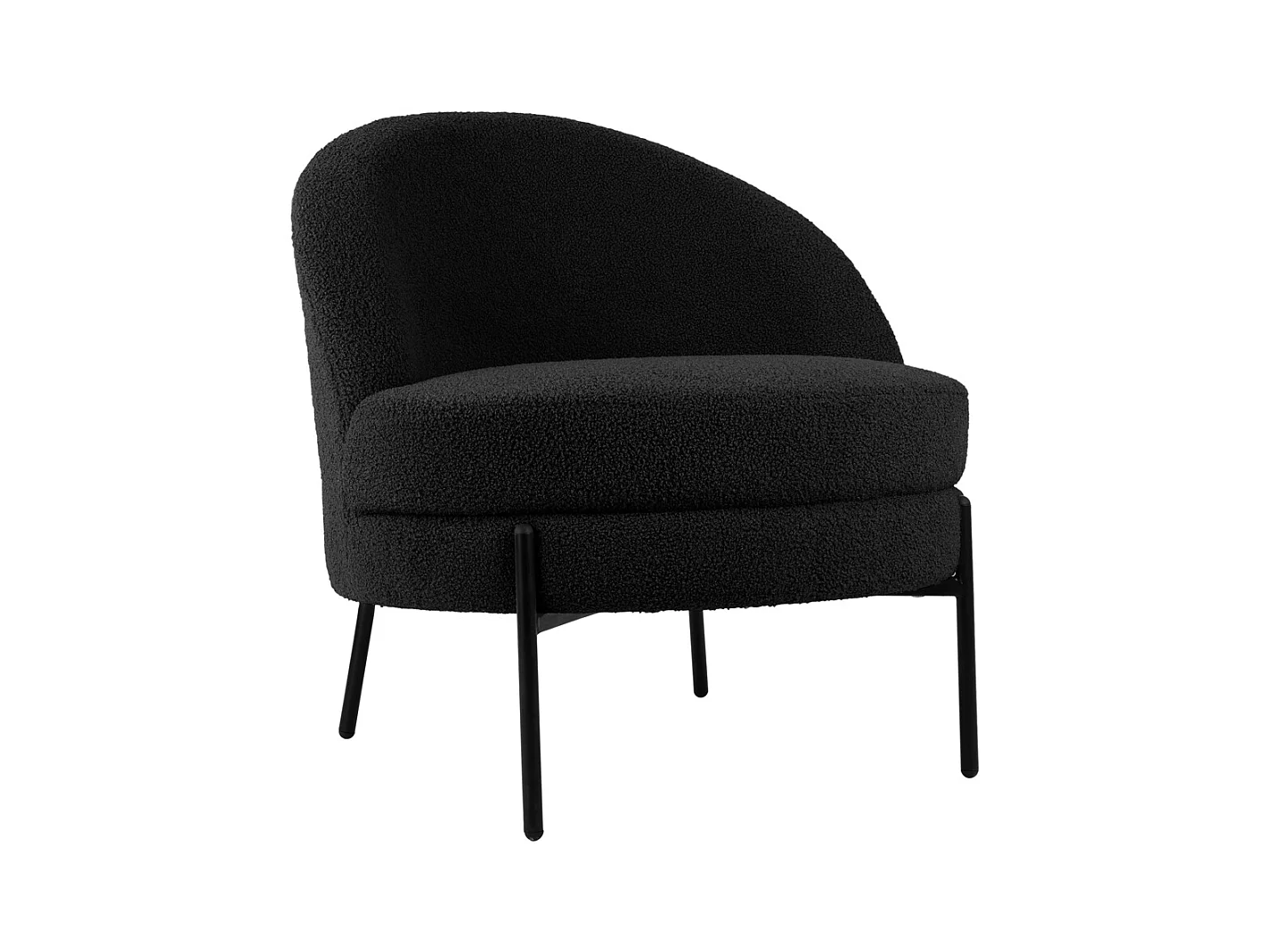 Fauteuil Noble Teddy Curl - Noir