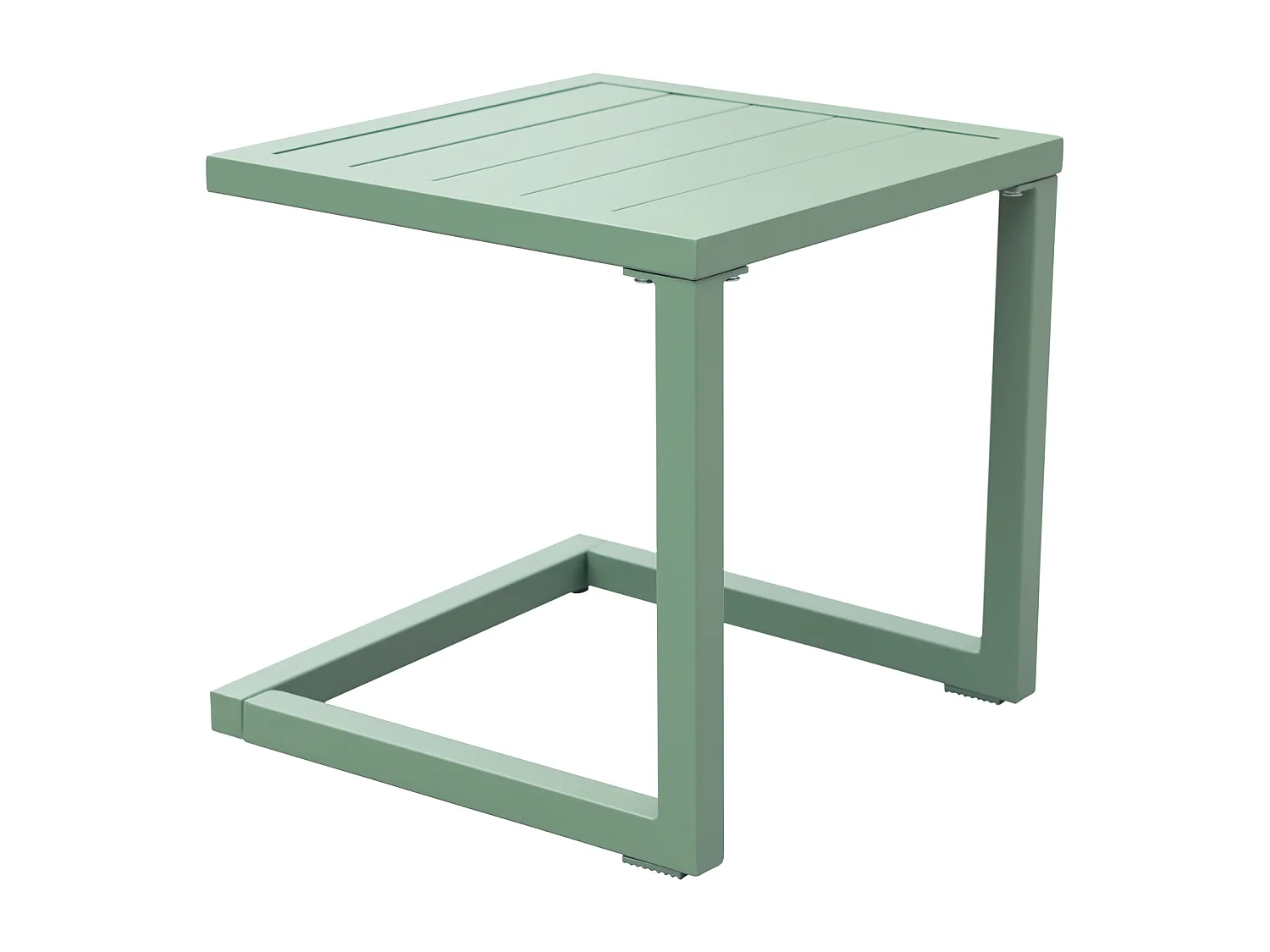 Sage groene textilene BARBADOS ligstoel en bijzettafel set - salie groen aluminium