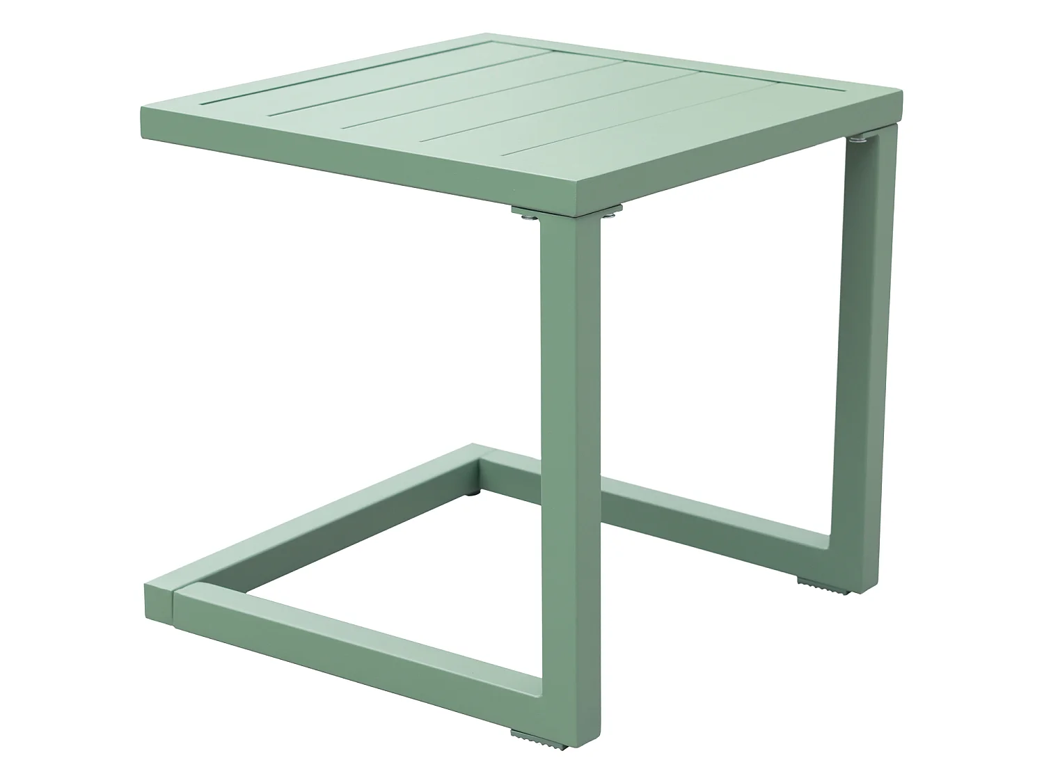 Set bain de soleil et table d'appoint BARBADOS en textilène vert sauge - aluminium vert sauge