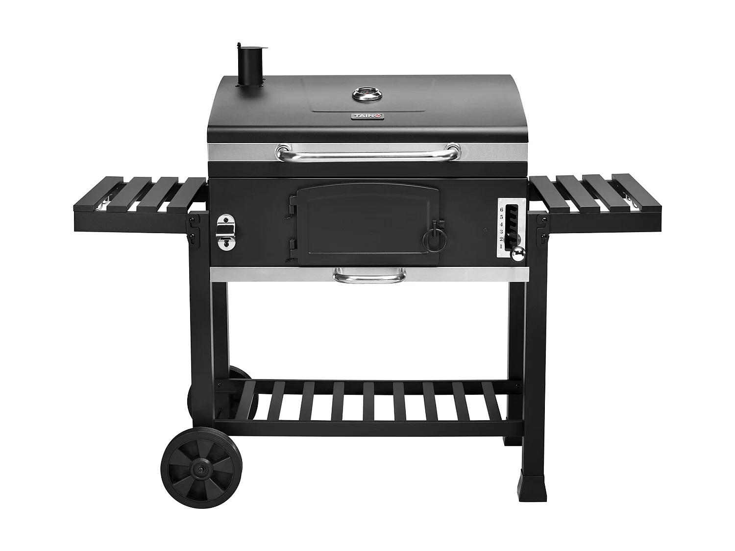 Ensemble de barbecue au charbon de bois TAINO HERO XXL avec couvercle, plaque de cuisson, fumoir, chariot de barbecue