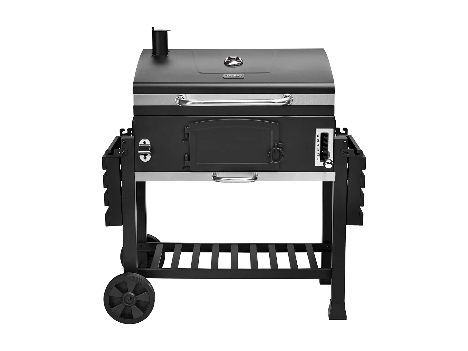 Ensemble de barbecue au charbon de bois TAINO HERO XXL avec couvercle, plaque de cuisson, fumoir, chariot de barbecue