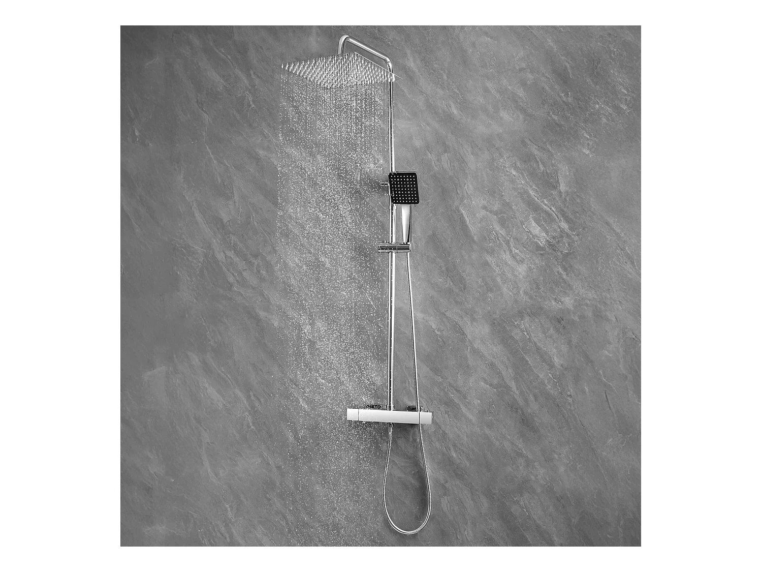 SOFETIY MAX Colonne de Douche Thermostatique,  Ensemble de Douche avec Mitigeur, 6 Fonctions Ensemble de Douche