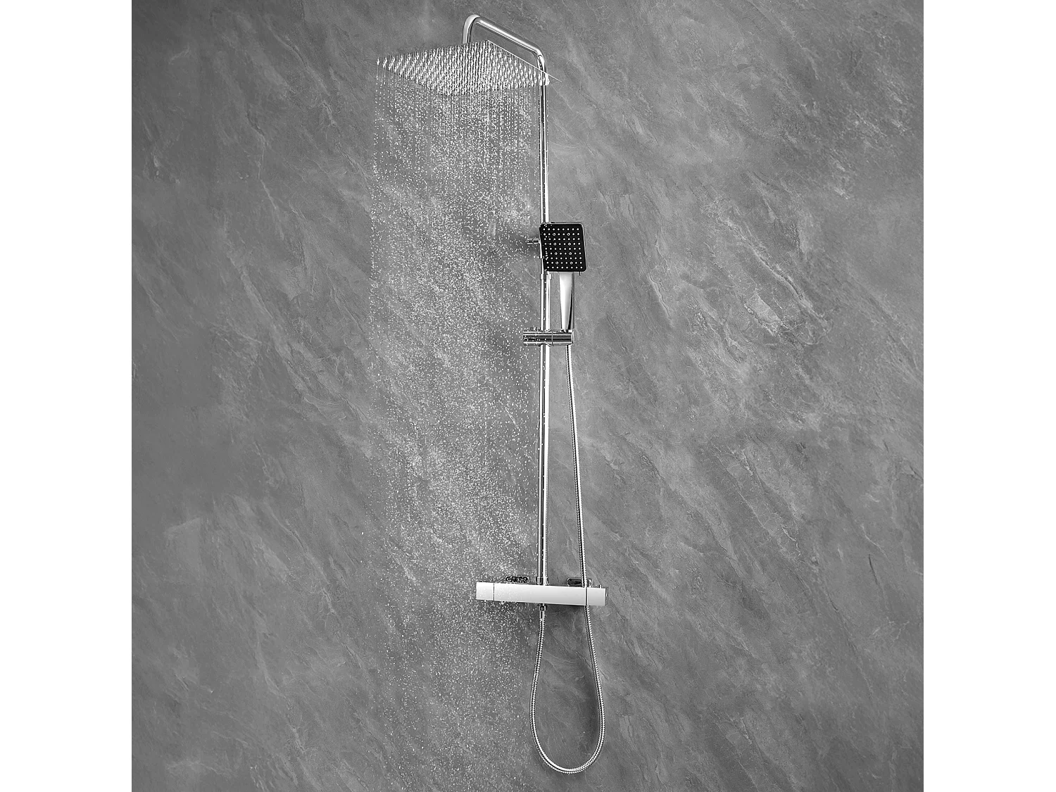 SOFETIY MAX Colonne de Douche Thermostatique,  Ensemble de Douche avec Mitigeur, 6 Fonctions Ensemble de Douche