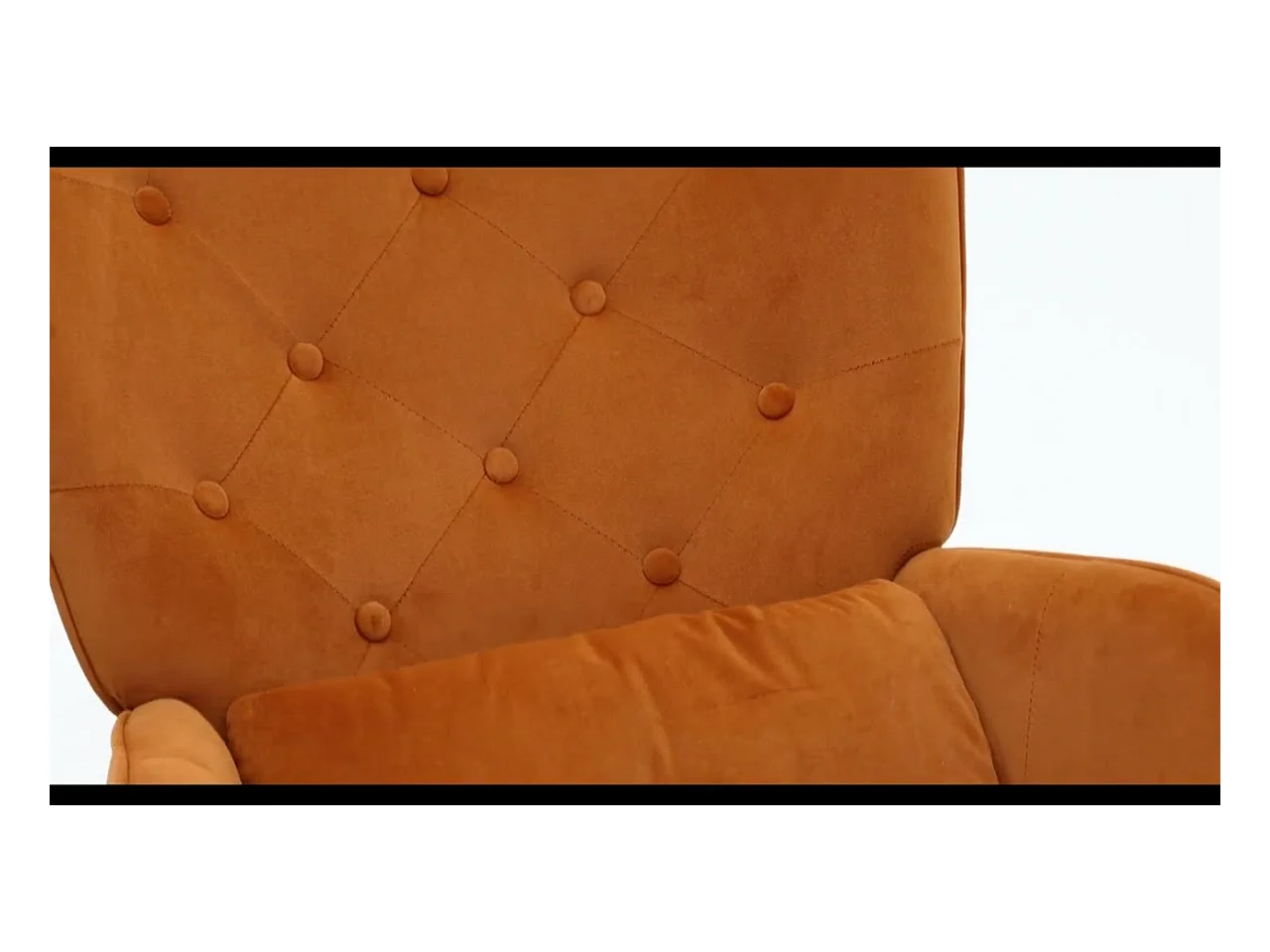 Fauteuil à Bascule  Rembourré en Velours Moderne  pour Salon, Chaise à Bascule à Dossier Haut avec Pieds en Bois, ORANGE