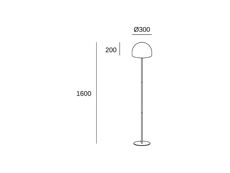 Lampadaire en métal rond Fres