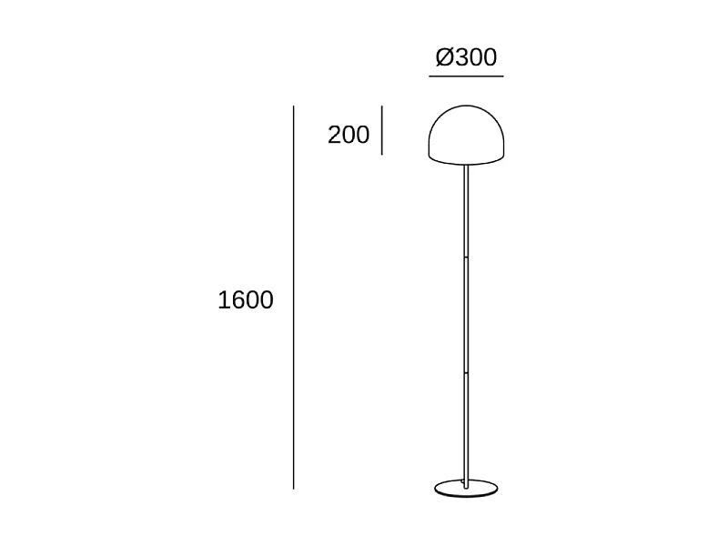 Lampadaire en métal rond Fres