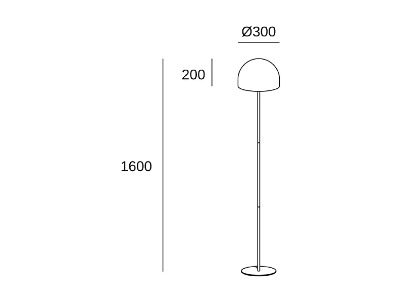 Lampadaire en métal rond Fres