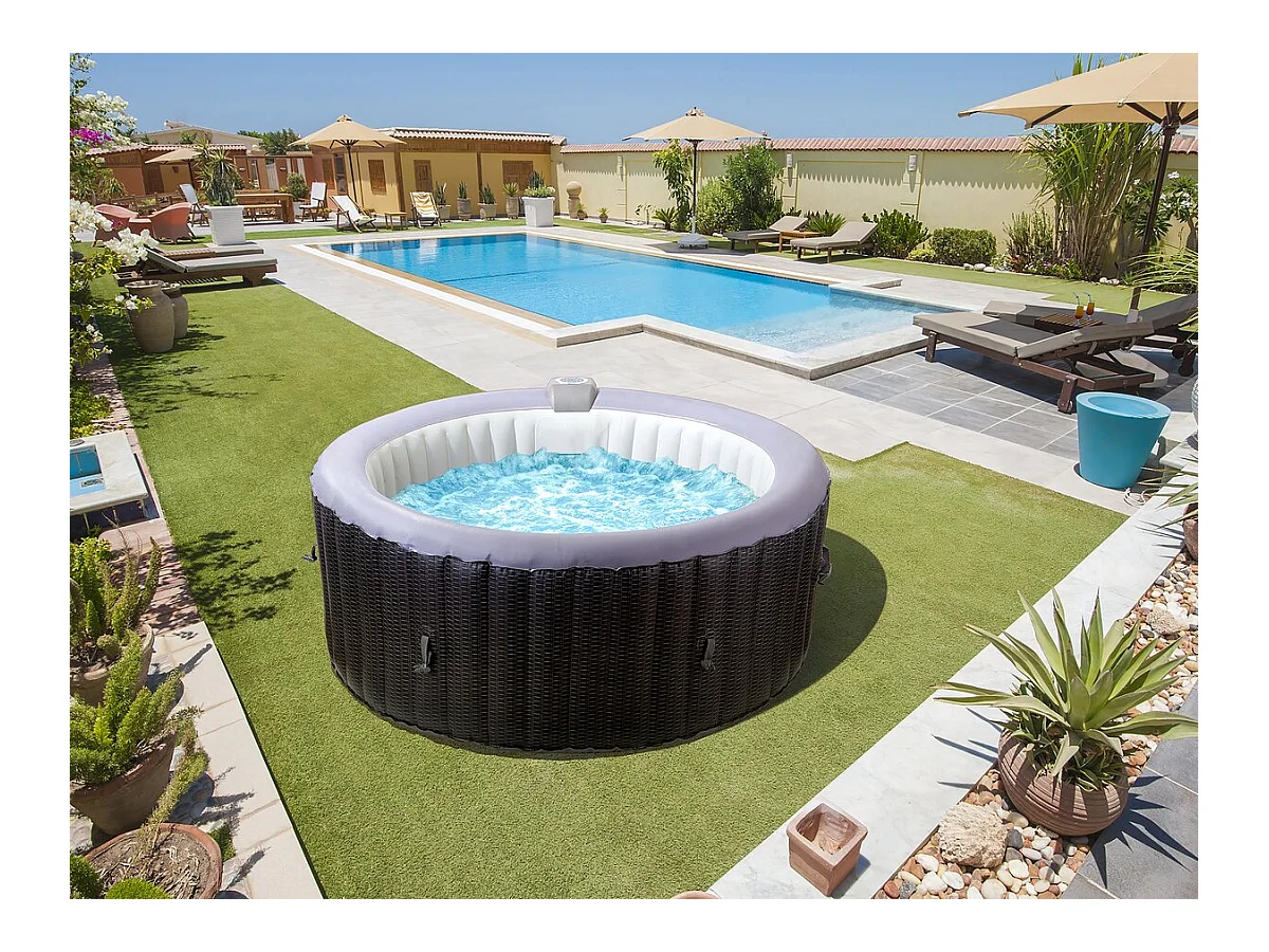 Spa gonflable en PVC  "Malaga" - 4 places - Gris