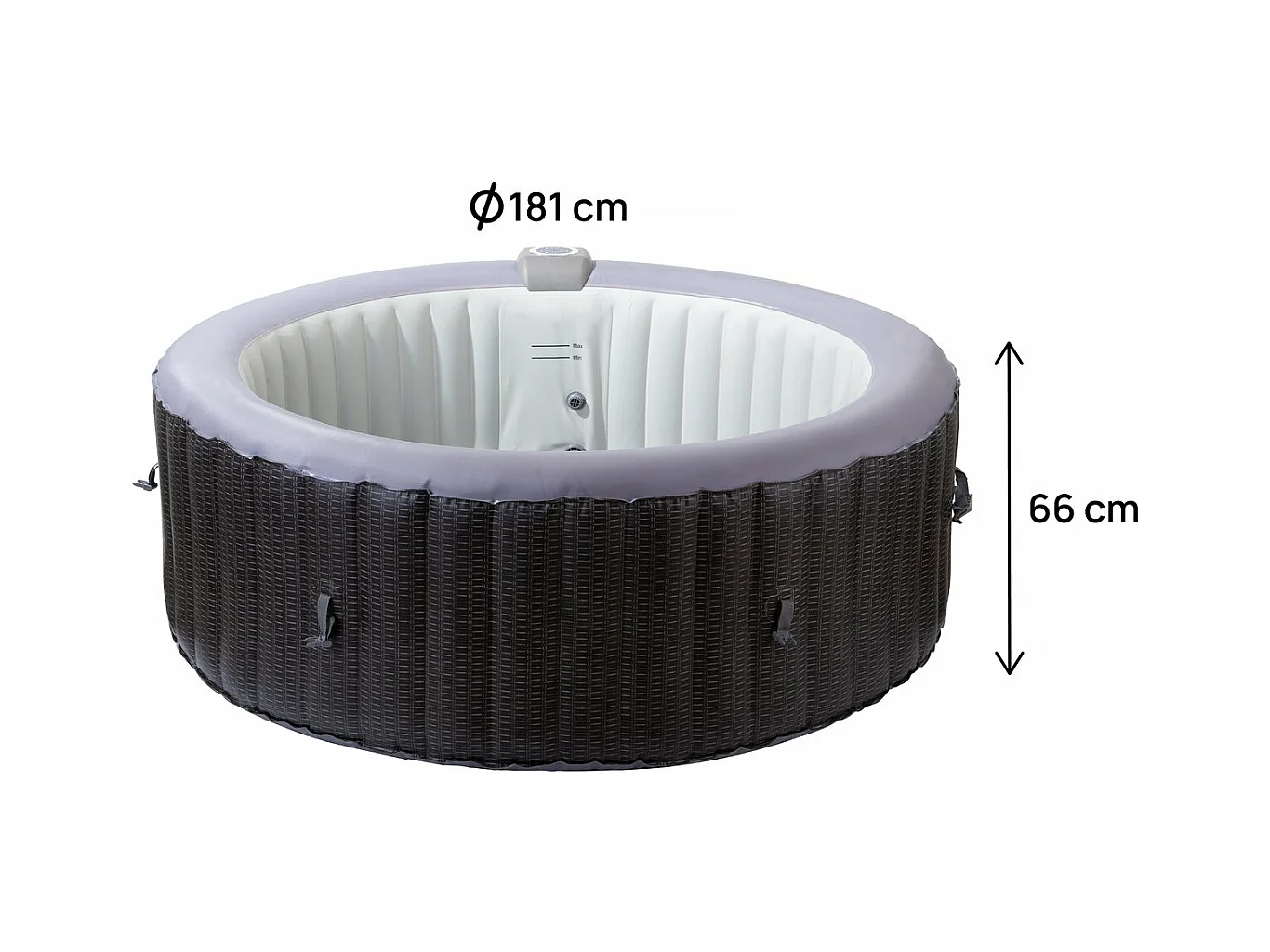 Spa gonflable en PVC  "Malaga" - 4 places - Gris