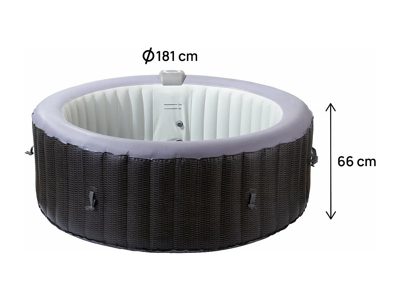 Spa gonflable en PVC  "Malaga" - 4 places - Gris