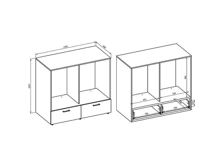 Meuble de rangement pour machine à laver et sèche-linge collection WASHING – 2 tiroirs – Taupe et chêne