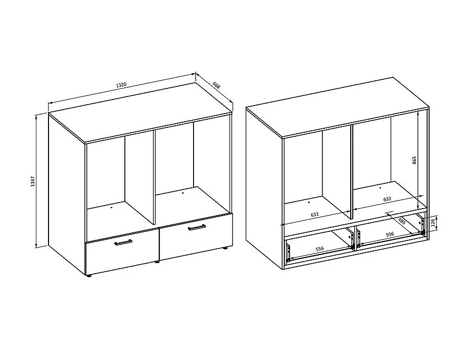 Meuble de rangement pour machine à laver et sèche-linge collection WASHING – 2 tiroirs – Taupe et chêne
