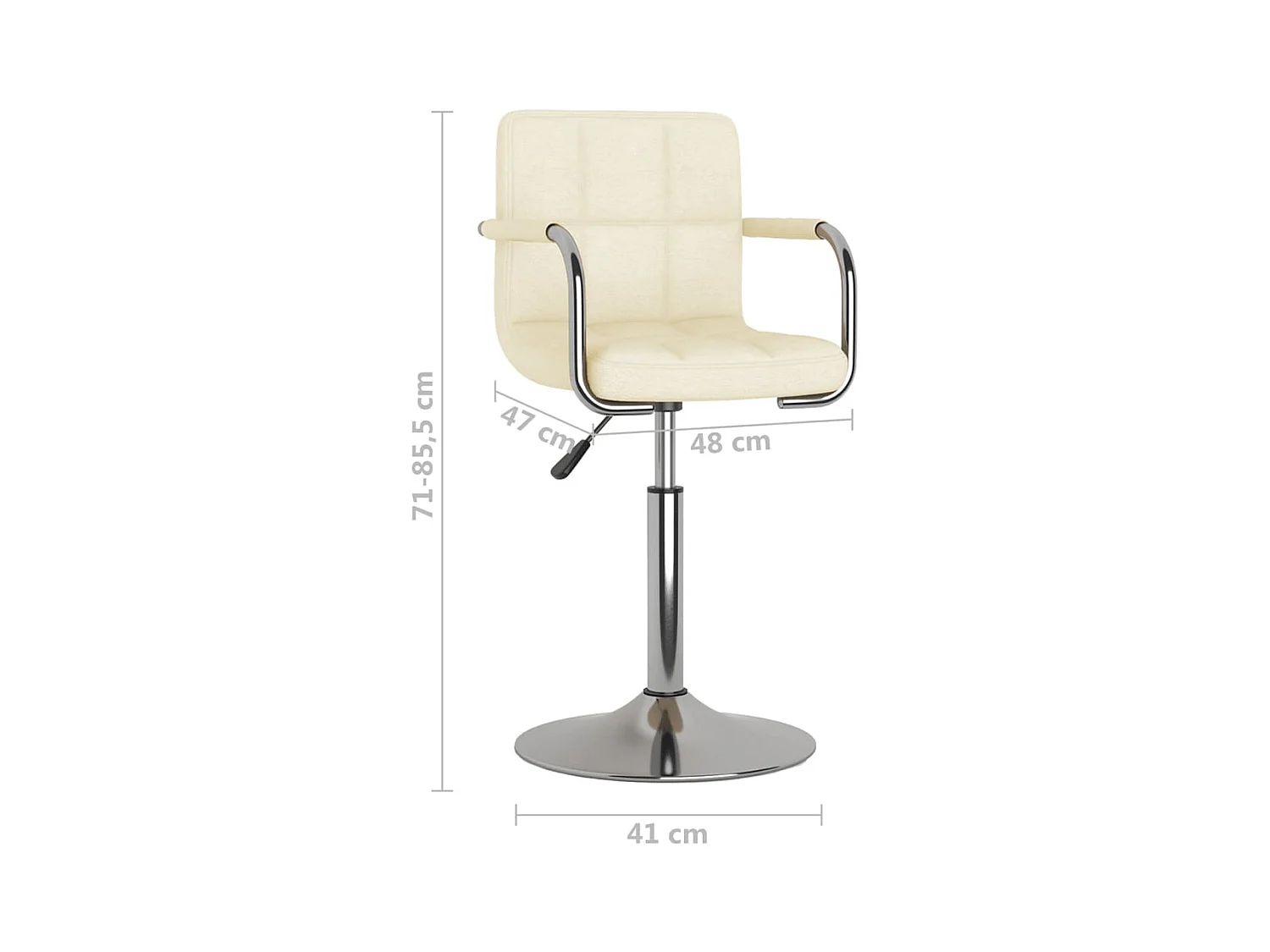 Chaise de salle à manger Crème Tissu