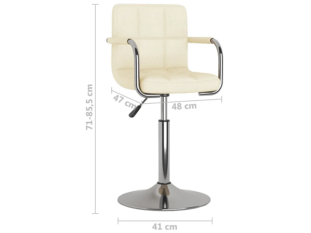 Chaise de salle à manger Crème Tissu