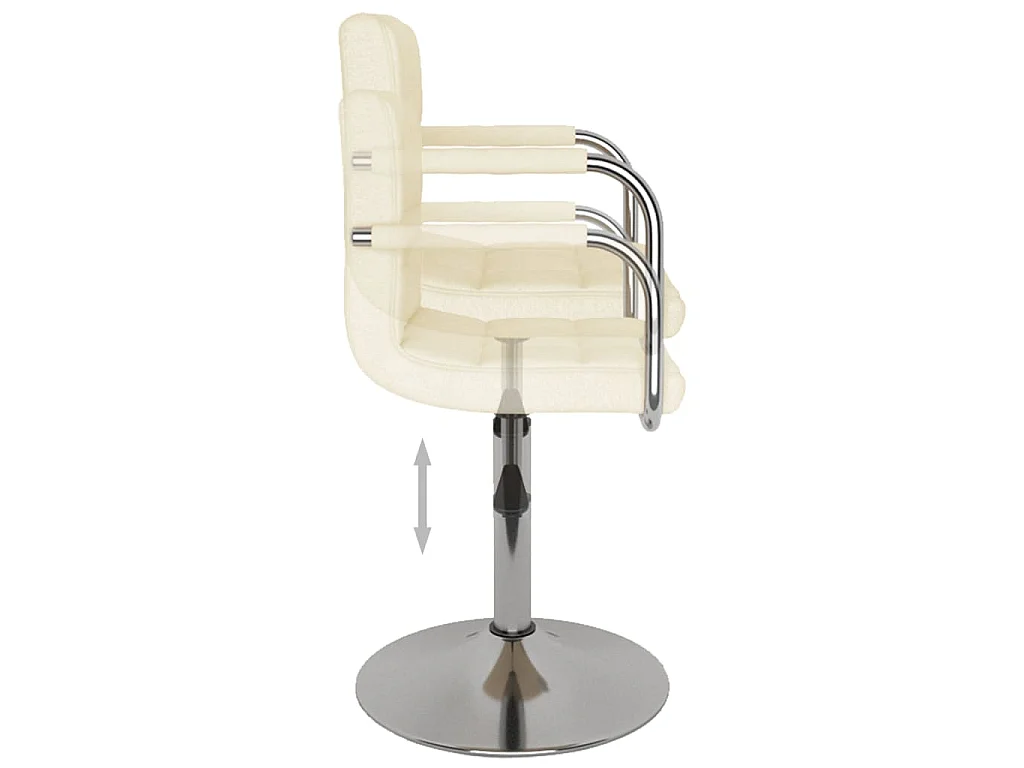 Chaise de salle à manger Crème Tissu