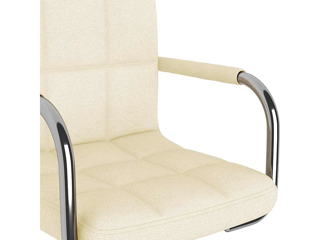 Chaise de salle à manger Crème Tissu