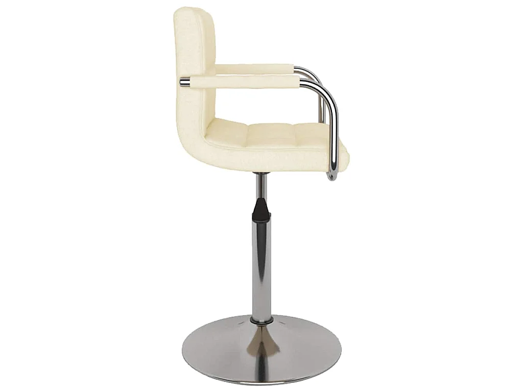 Silla de comedor de tela color crema