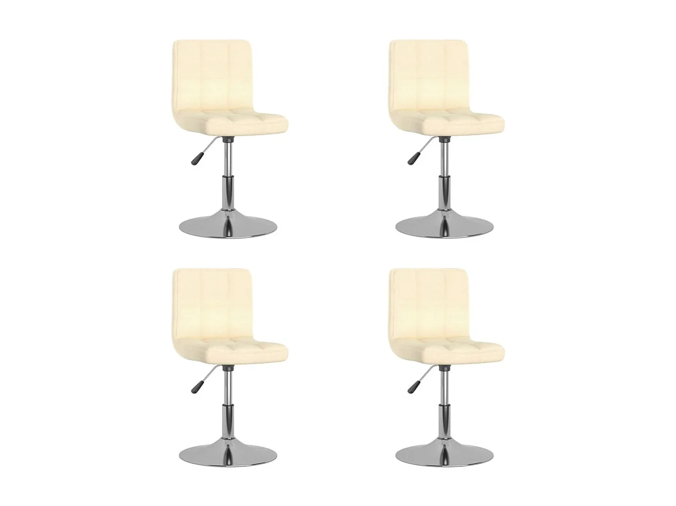 Chaises pivotantes à manger lot de 4 Crème Tissu