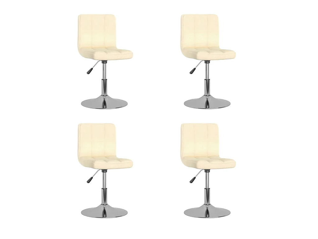 Chaises pivotantes à manger lot de 4 Crème Tissu