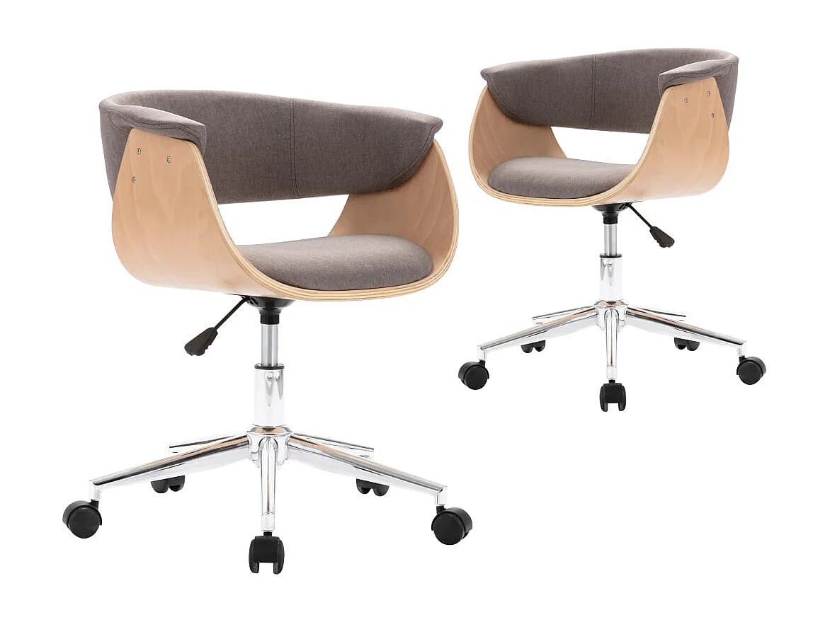 Chaises pivotantes à manger lot de 2 taupe tissu