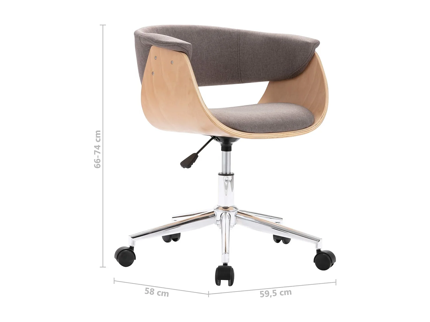 Chaises pivotantes à manger lot de 2 taupe tissu