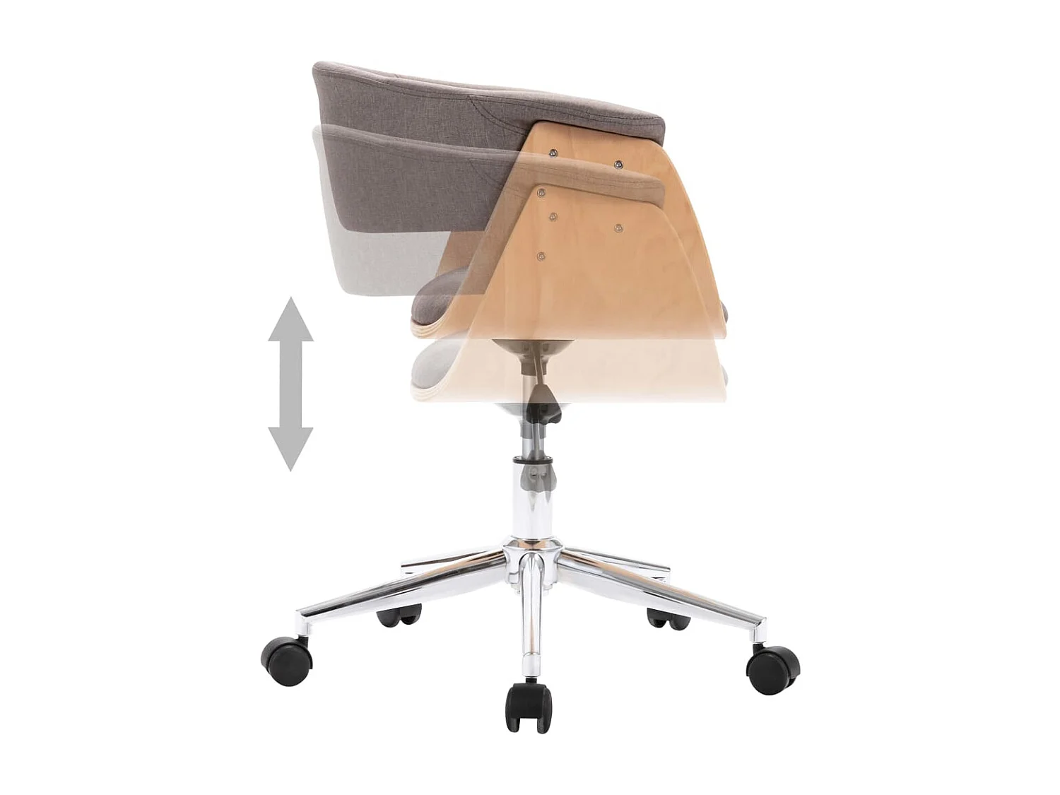Chaises pivotantes à manger lot de 2 taupe tissu