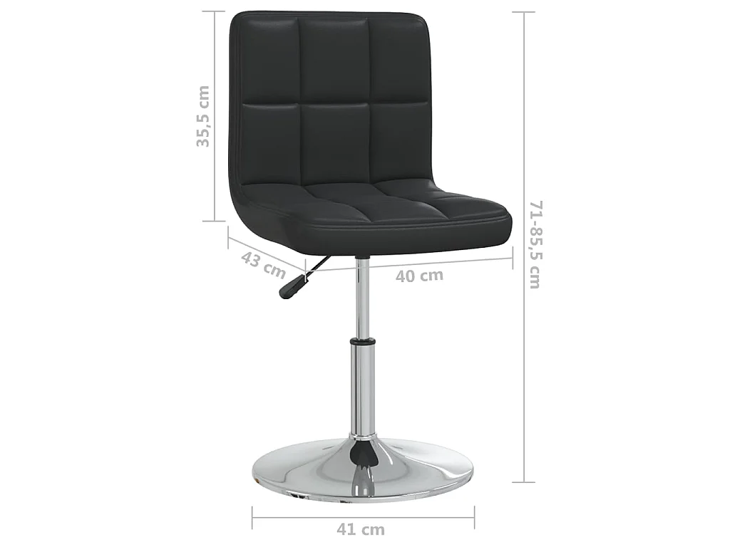 Silla de comedor cuero sintético negra