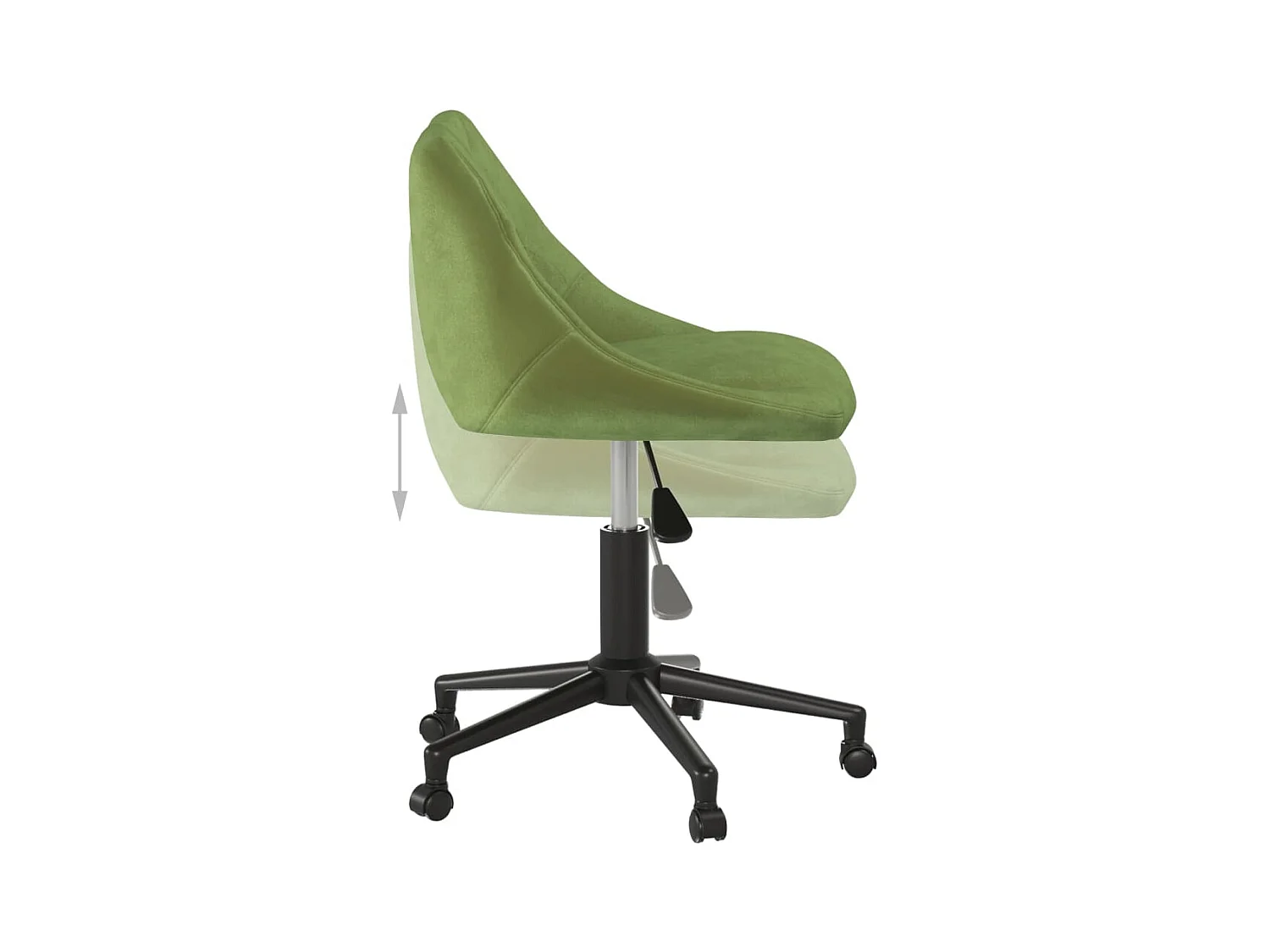 Cadeira de jantar giratória veludo verde-claro