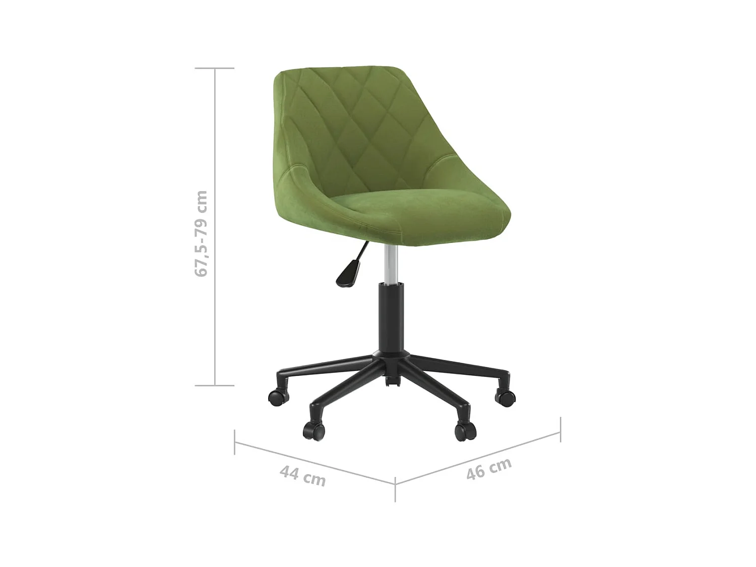 Chaise pivotante de salle à manger Vert clair Velours