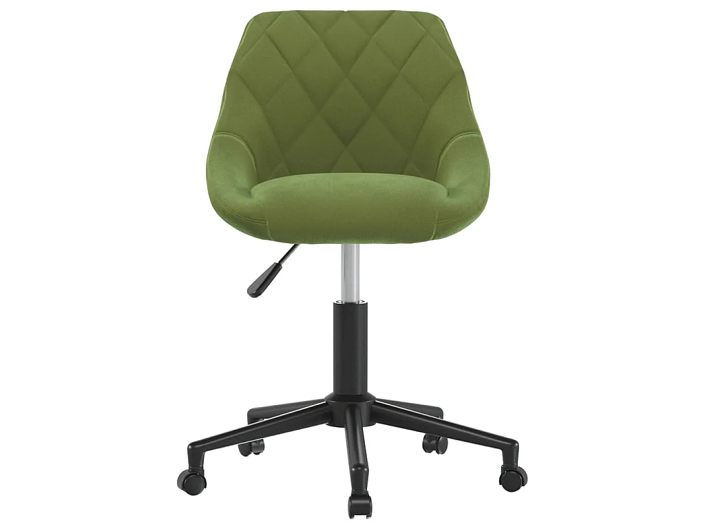 Sedia da Pranzo Girevole Verde Chiaro in Velluto
