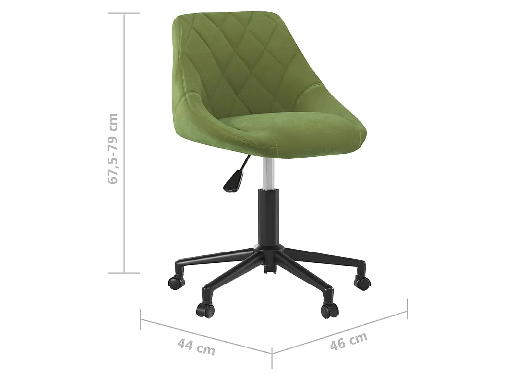 Sedia da Pranzo Girevole Verde Chiaro in Velluto