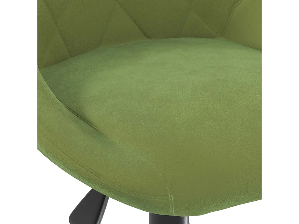 Sedia da Pranzo Girevole Verde Chiaro in Velluto