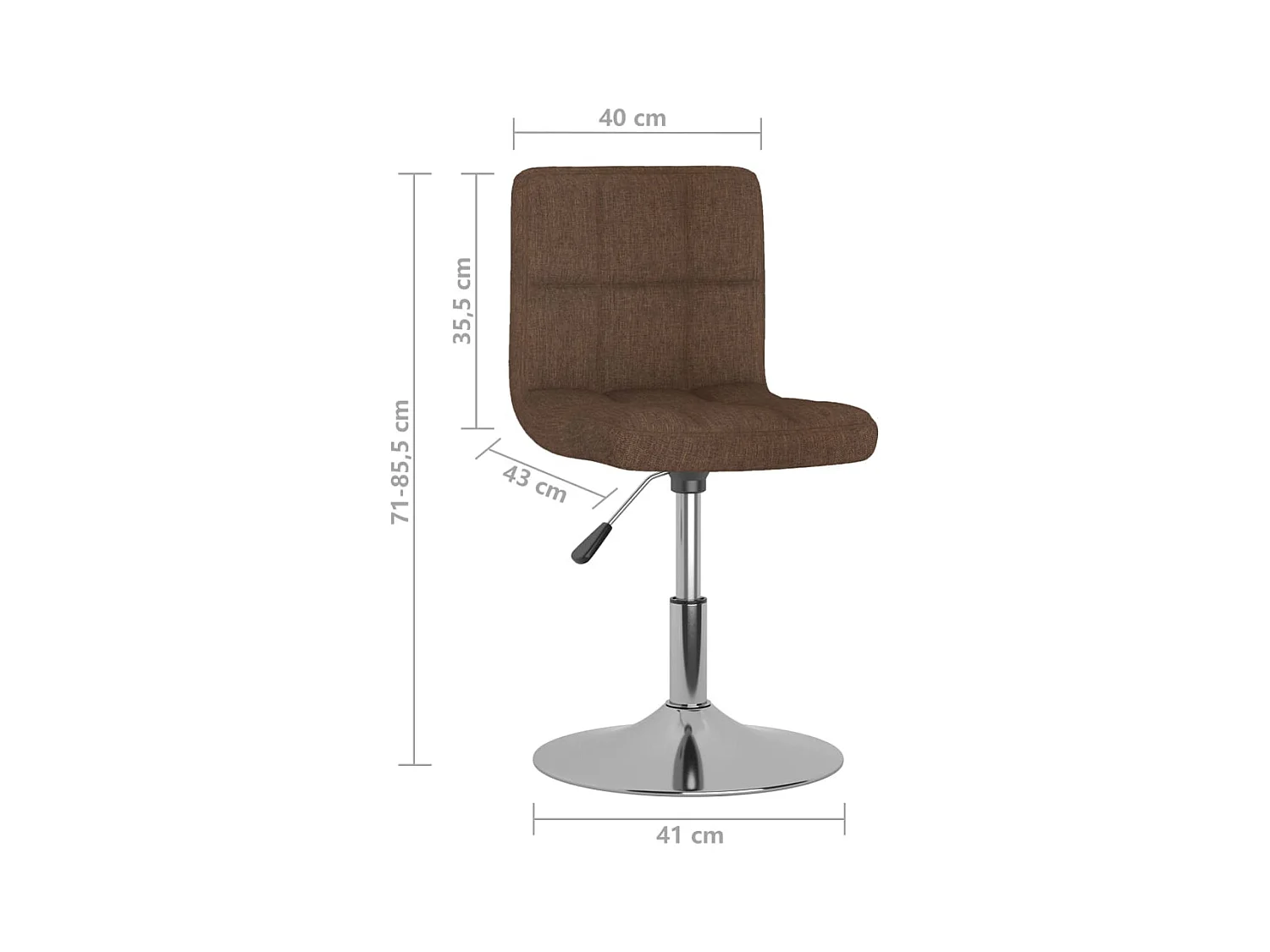 Chaise pivotante de salle à manger Marron Tissu