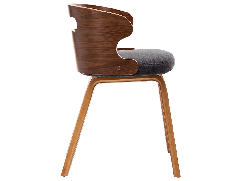 Eetkamerstoelen 6 st gebogen hout en stof donkergrijs