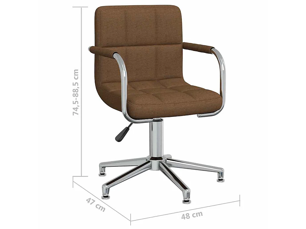 Chaise pivotante de salle à manger Marron Tissu