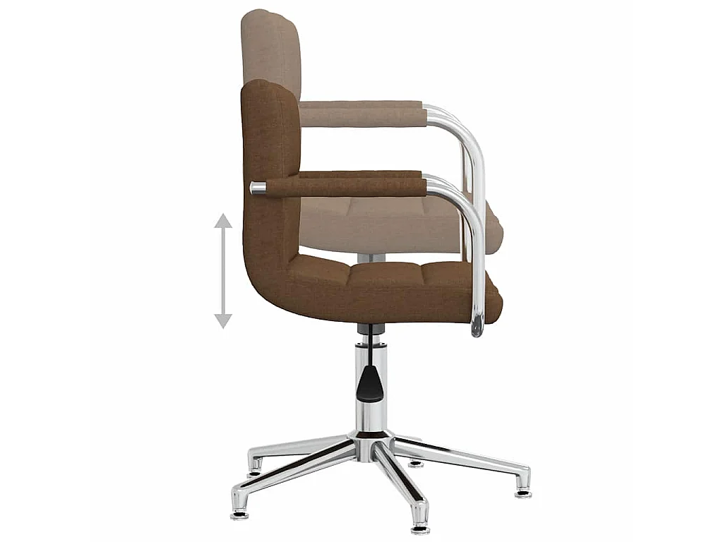 Chaise pivotante de salle à manger Marron Tissu