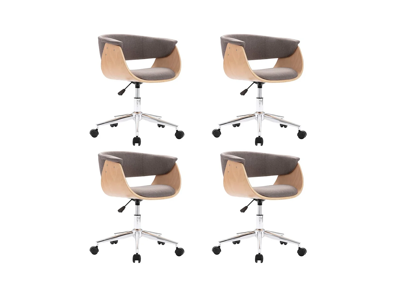 Chaises pivotantes à manger lot de 4 taupe tissu