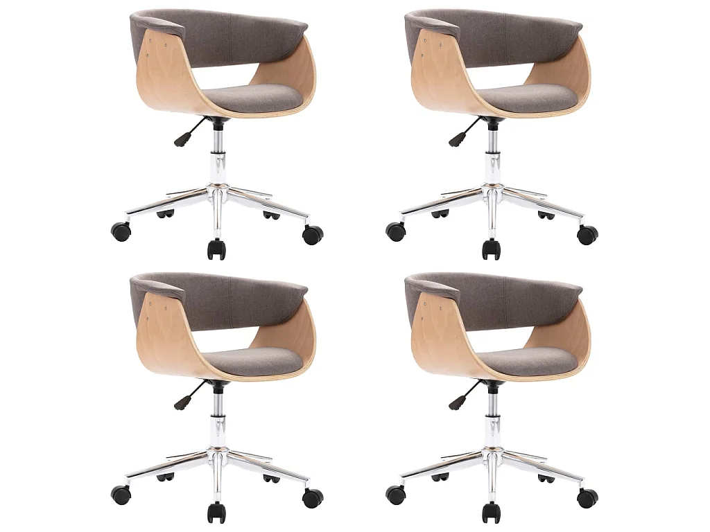 Chaises pivotantes à manger lot de 4 taupe tissu